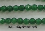 CAJ410 15.5 inches 4mm faceted round green aventurine beads