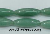 CAJ52 15.5 inches 10*30mm rice green aventurine jade beads wholesale