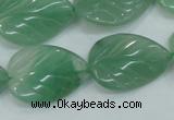 CAJ56 15.5 inches 18*25mm twisted leaf green aventurine jade beads