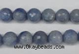 CAJ563 15.5 inches 10mm faceted round blue aventurine beads wholesale