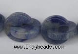 CAJ586 15.5 inches 20*20mm curved moon blue aventurine beads wholesale