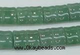 CAJ59 15.5 inches 13*18mm flat bamboo green aventurine jade beads