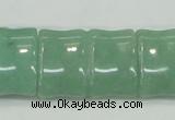 CAJ61 15.5 inches 22*30mm flat bamboo green aventurine jade beads