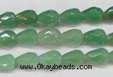 CAJ638 15.5 inches 8*10mm faceted teardrop green aventurine beads