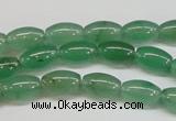 CAJ642 15.5 inches 6*9mm rice green aventurine beads