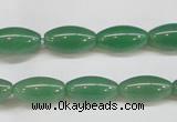 CAJ646 15.5 inches 8*16mm rice green aventurine beads