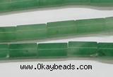 CAJ648 15.5 inches 6*12mm faceted tube green aventurine beads