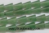 CAJ660 15.5 inches 8*10mm cone green aventurine beads