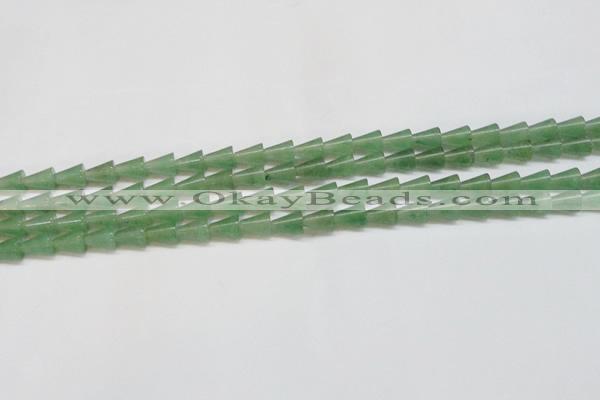 CAJ660 15.5 inches 8*10mm cone green aventurine beads