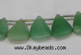 CAJ695 Top drilled 15*20mm leaf green aventurine beads