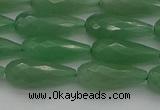 CAJ706 15.5 inches 8*20mm faceted teardrop green aventurine beads