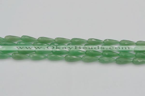 CAJ706 15.5 inches 8*20mm faceted teardrop green aventurine beads