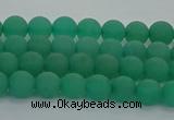 CAJ710 15.5 inches 4mm round matte green aventurine beads