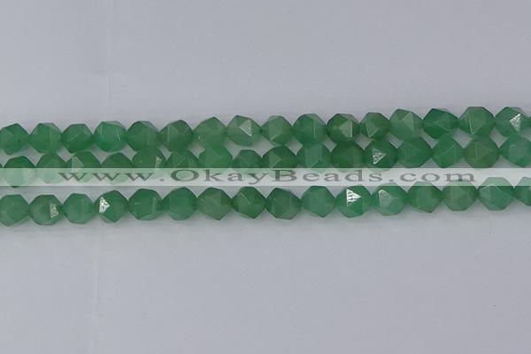 CAJ732 15.5 inches 8mm faceted nuggets green aventurine beads