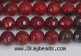 CAJ759 15.5 inches 6mm faceted round apple jasper beads