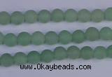 CAJ800 15.5 inches 4mm round matte green aventurine beads wholesale