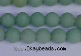 CAJ802 15.5 inches 8mm round matte green aventurine beads wholesale