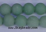 CAJ805 15.5 inches 14mm round matte green aventurine beads wholesale