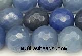 CAJ826 15 inches 8mm faceted round blue aventurine beads