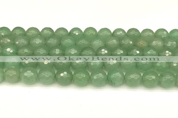 CAJ832 15 inches 10mm faceted round green aventurine beads