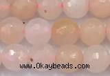 CAJ857 15 inches 6mm faceted round pink aventurine beads