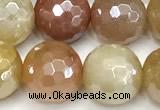 CAJ872 15 inches 10mm faceted round AB-color jade beads