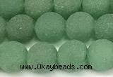 CAJ881 15 inches 6mm round matte green aventurine beads