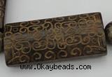 CAL10 14.5 inches 28*60mm carved rectangle agalmatolite beads