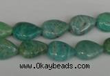 CAM1024 15.5 inches 10*13mm flat teardrop natural Russian amazonite beads