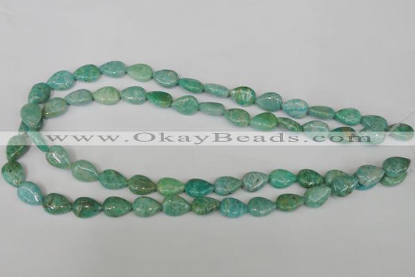 CAM1024 15.5 inches 10*13mm flat teardrop natural Russian amazonite beads