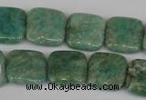 CAM1028 15.5 inches 16*16mm square natural Russian amazonite beads