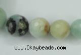 CAM110 15.5 inches multi-size faceted round amazonite gemstone beads