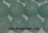 CAM1126 15.5 inches 16mm carved round amazonite beads wholesale