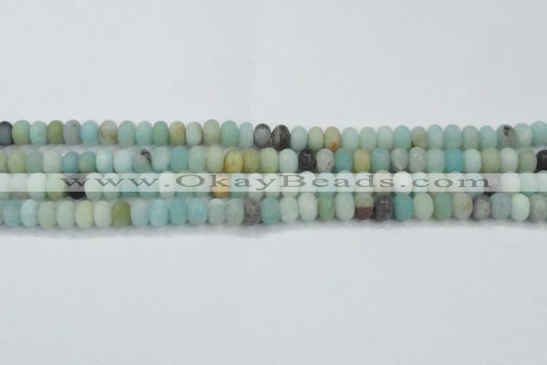 CAM1132 15.5 inches 6*10mm rondelle matte amazonite beads wholesale