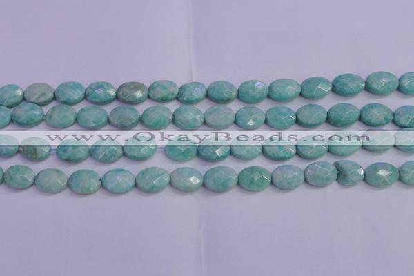 CAM1203 15.5 inches 10*14mm faceted oval Russian amazonite beads