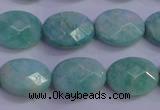 CAM1204 15.5 inches 12*16mm faceted oval Russian amazonite beads