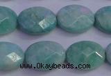 CAM1205 15.5 inches 14*19mm faceted oval Russian amazonite beads