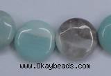 CAM123 15.5 inches 20mm flat round amazonite gemstone beads