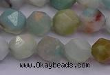 CAM1413 15.5 inches 10mm faceted nuggets amazonite gemstone beads