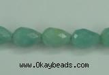 CAM142 15.5 inches 10*14mm faceted teardrop amazonite gemstone beads