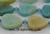 CAM1421 15.5 inches 11*16mm flat teardrop Chinese amazonite beads