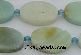 CAM1428 15.5 inches 15*22mm oval Chinese amazonite beads