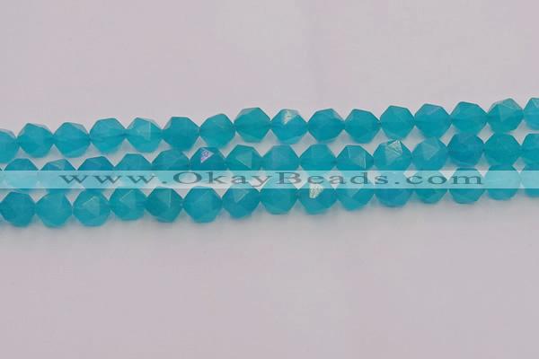 CAM1433 15.5 inches 10mm faceted nuggets dyed amazonite gemstone beads