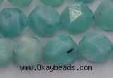 CAM1439 15.5 inches 12mm faceted nuggets amazonite gemstone beads