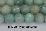 CAM1452 15.5 inches 8mm faceted round amazonite gemstone beads