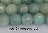 CAM1453 15.5 inches 10mm faceted round amazonite gemstone beads