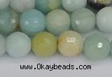 CAM1461 15.5 inches 10mm faceted round amazonite beads wholesale