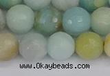 CAM1462 15.5 inches 12mm faceted round amazonite beads wholesale