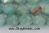 CAM1474 15.5 inches 10mm faceted nuggets Brazilian amazonite beads