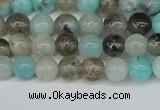 CAM1480 15.5 inches 4mm round Madagascar black amazonite beads